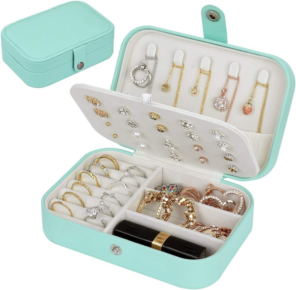 Portable Travel Jewelry Organizer Box – Double Layer Storage Case for Necklaces, Earrings, Rings & Accessories