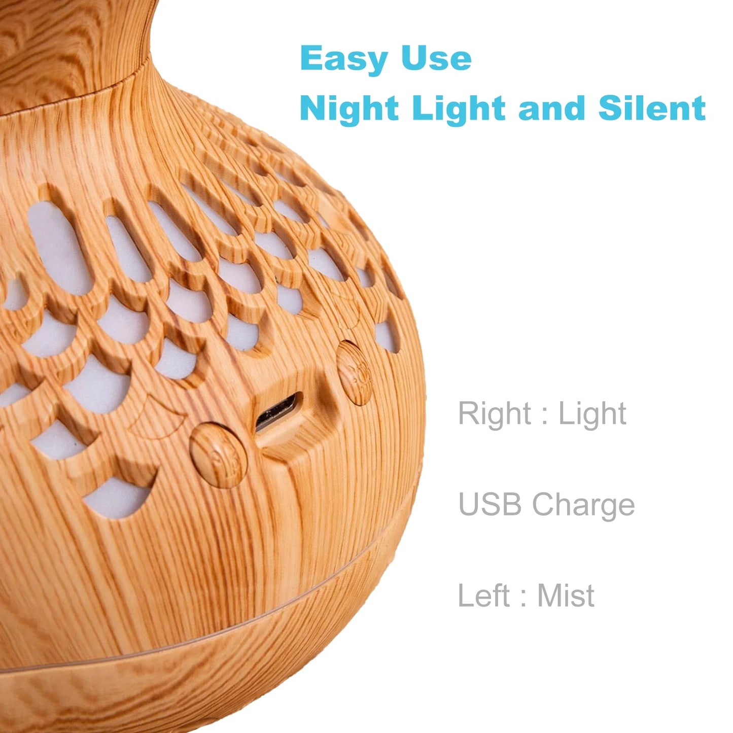 300ML Cool Mist Mini Humidifier with Night Light – Quiet Portable Flower Vase Diffuser for Bedroom & Office