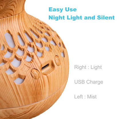 300ML Cool Mist Mini Humidifier with Night Light – Quiet Portable Flower Vase Diffuser for Bedroom & Office