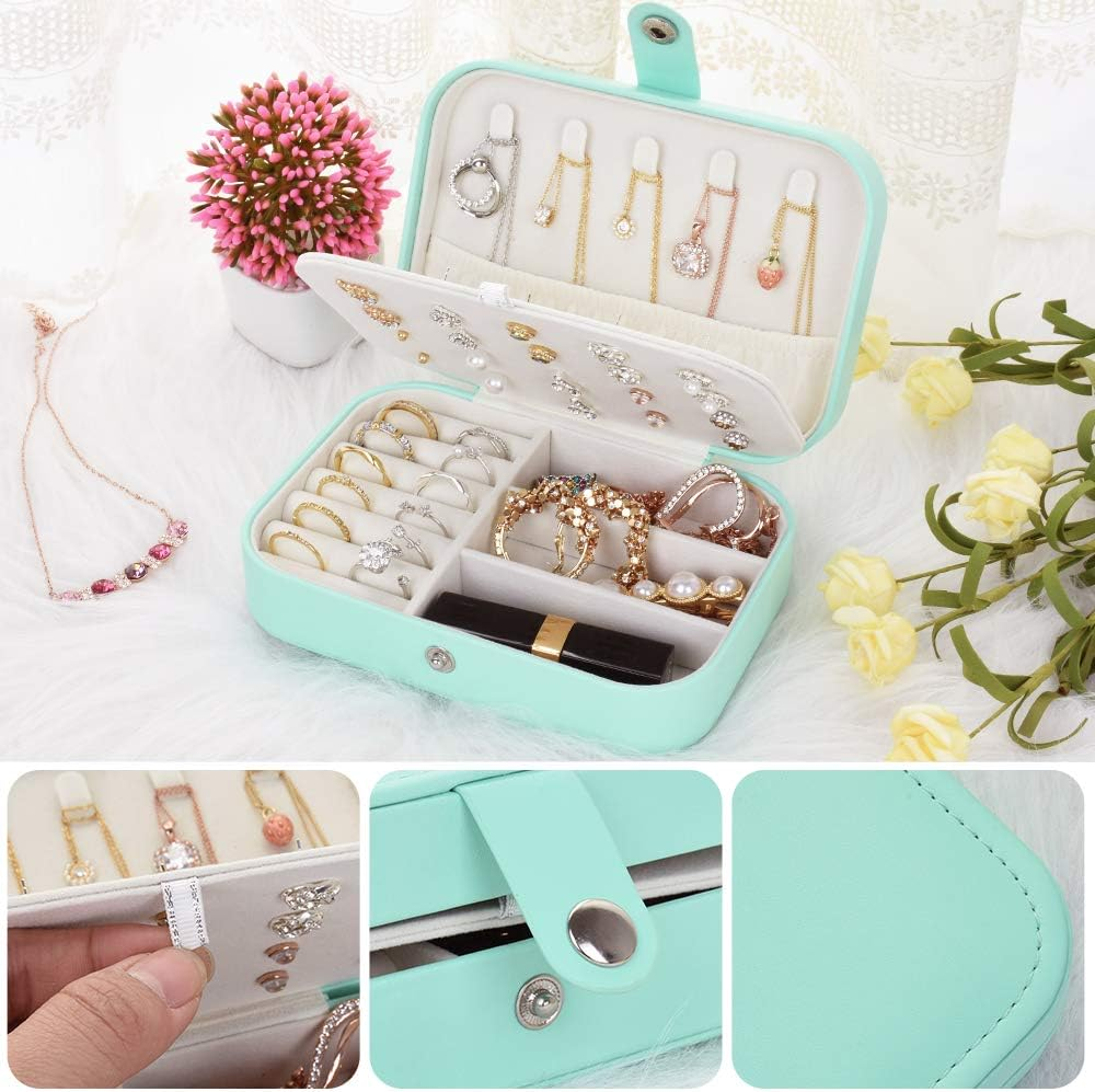 Portable Travel Jewelry Organizer Box – Double Layer Storage Case for Necklaces, Earrings, Rings & Accessories
