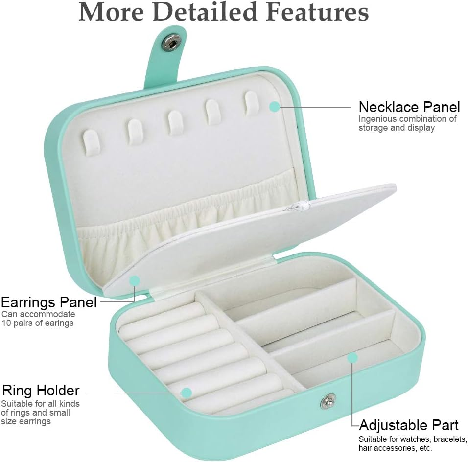 Portable Travel Jewelry Organizer Box – Double Layer Storage Case for Necklaces, Earrings, Rings & Accessories