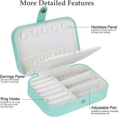 Portable Travel Jewelry Organizer Box – Double Layer Storage Case for Necklaces, Earrings, Rings & Accessories