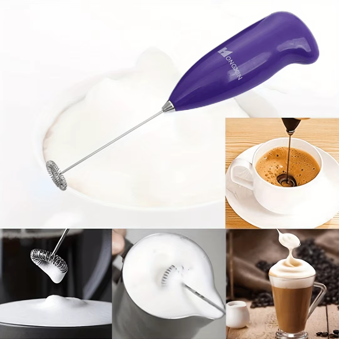 Electric Milk Frother Handheld Whisk – Portable Coffee Foam Maker for Lattes, Cappuccinos & Hot Chocolate