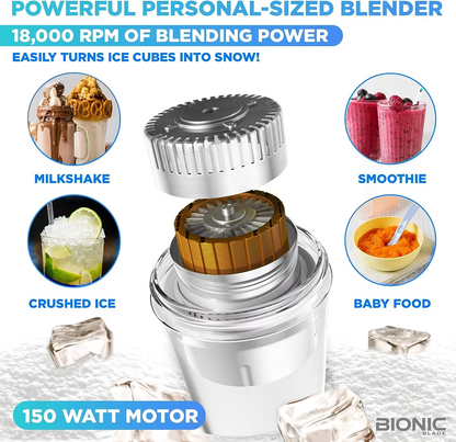 Portable Bionic Blade Smoothie Blender – Rechargeable Mini Juicer for Shakes, Smoothies & Protein Drinks