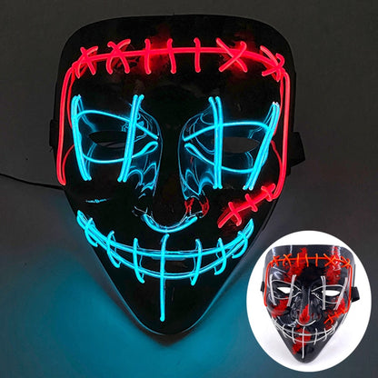 Wireless Halloween Neon Led Mask, Luminous In The Dark