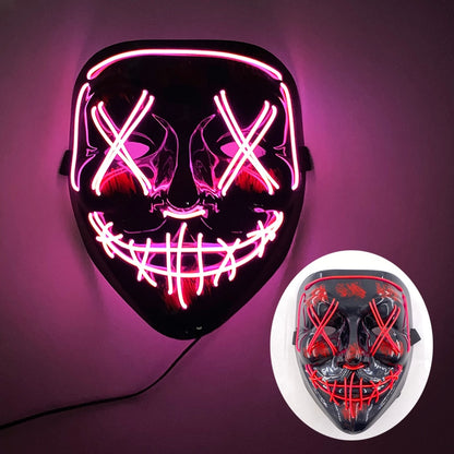 Wireless Halloween Neon Led Mask, Luminous In The Dark