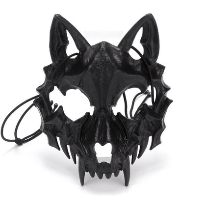 Party Skull Mask Long Teeth Demon Skeleton Half Face Mask Wolf Dragon Tiger Houjuu Nue Mask Cosplay Halloween Costume Props