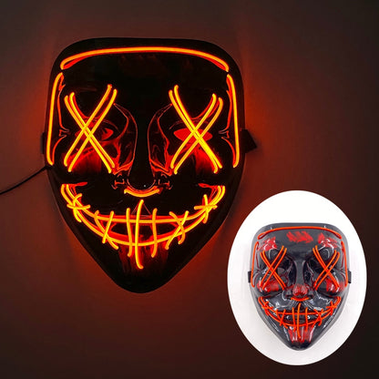 Wireless Halloween Neon Led Mask, Luminous In The Dark