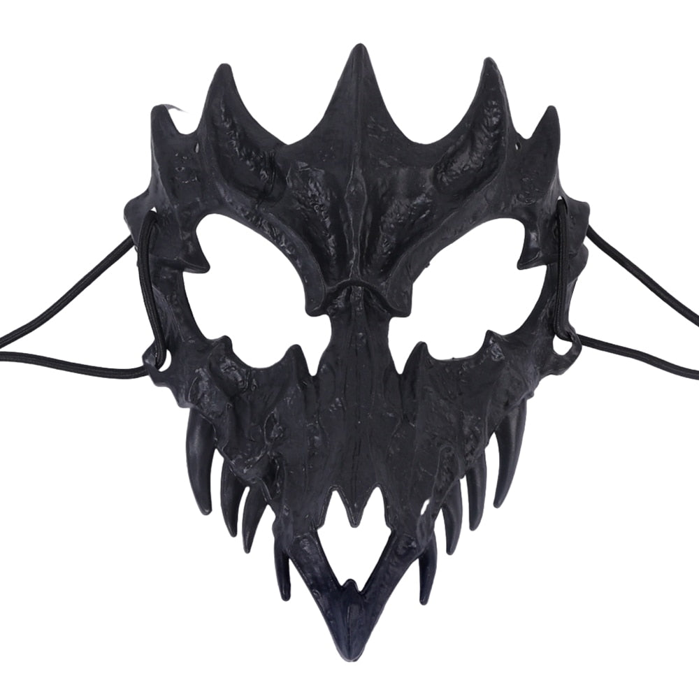 Party Skull Mask Long Teeth Demon Skeleton Half Face Mask Wolf Dragon Tiger Houjuu Nue Mask Cosplay Halloween Costume Props