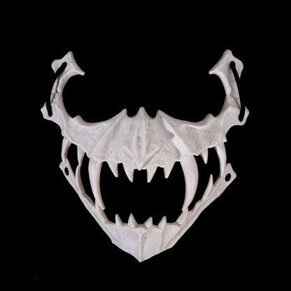 Party Skull Mask Long Teeth Demon Skeleton Half Face Mask Wolf Dragon Tiger Houjuu Nue Mask Cosplay Halloween Costume Props