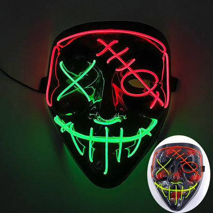 Wireless Halloween Neon Led Mask, Luminous In The Dark