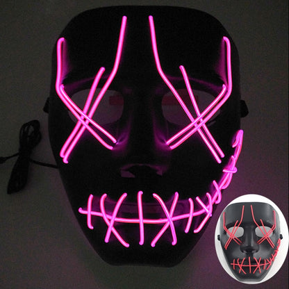 Wireless Halloween Neon Led Mask, Luminous In The Dark