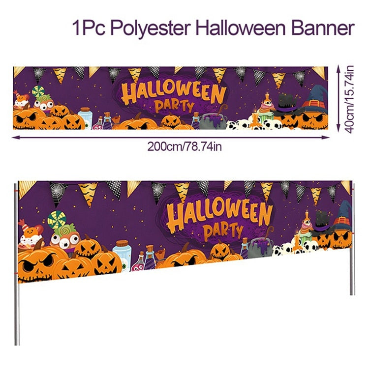 Latest Halloween Banner Backdrop Happy Halloween Decoration