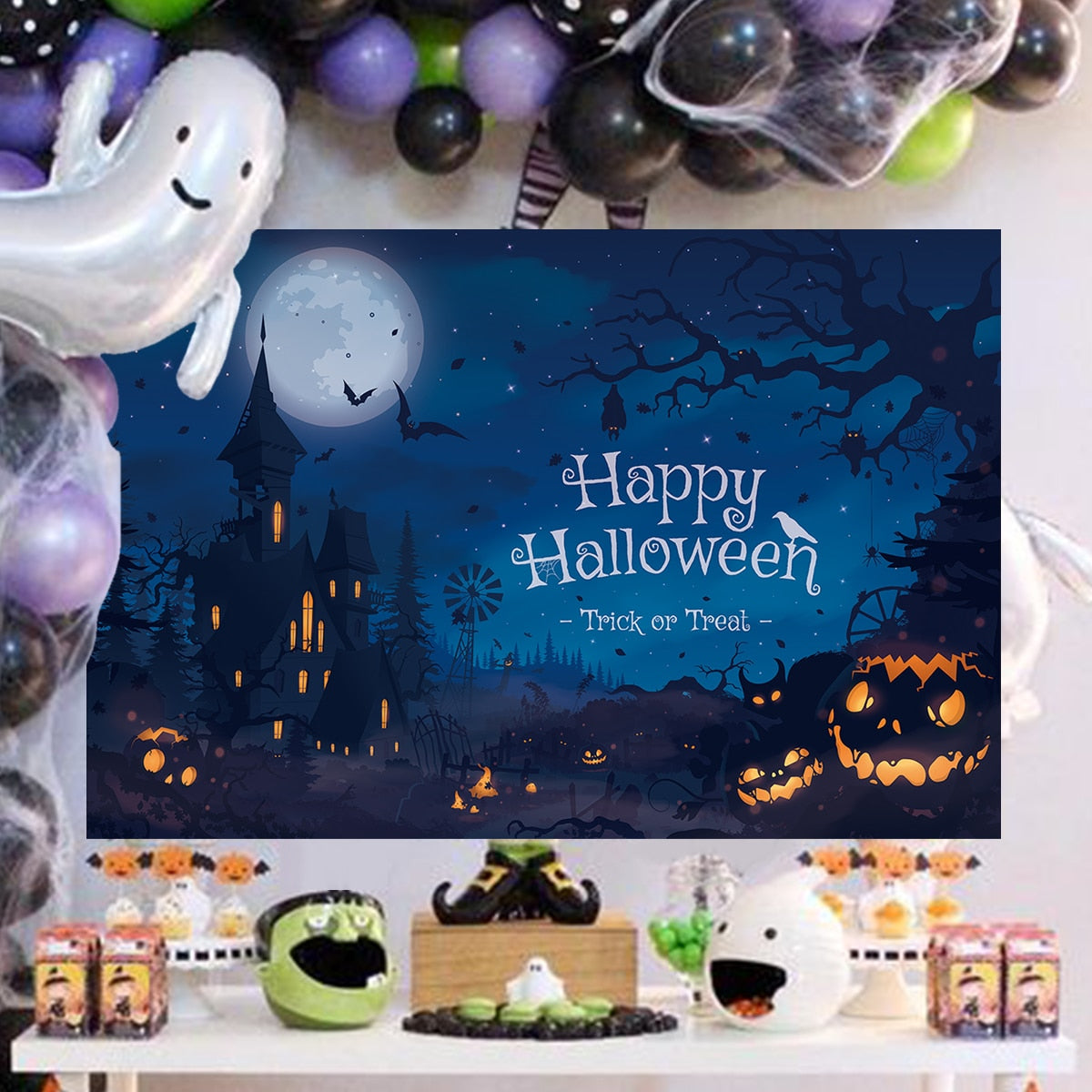 Latest Halloween Banner Backdrop Happy Halloween Decoration