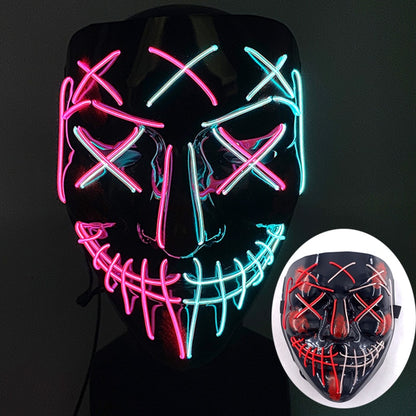 Wireless Halloween Neon Led Mask, Luminous In The Dark