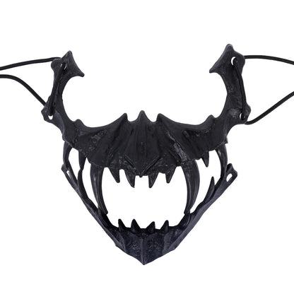 Party Skull Mask Long Teeth Demon Skeleton Half Face Mask Wolf Dragon Tiger Houjuu Nue Mask Cosplay Halloween Costume Props