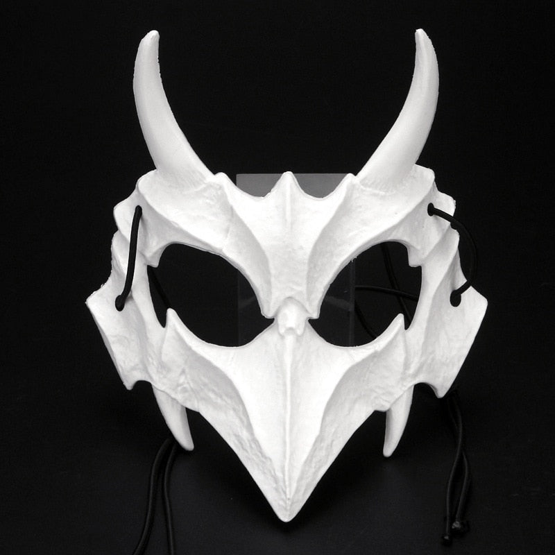 Party Skull Mask Long Teeth Demon Skeleton Half Face Mask Wolf Dragon Tiger Houjuu Nue Mask Cosplay Halloween Costume Props