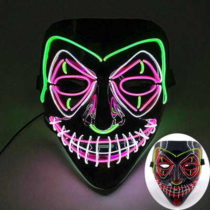 Wireless Halloween Neon Led Mask, Luminous In The Dark