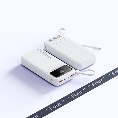 10000mAh Slim Fast-Charge Power Bank – Built-In USB-C + USB Cables | Ultra-Portable Backup Charger for Phones & Tablets