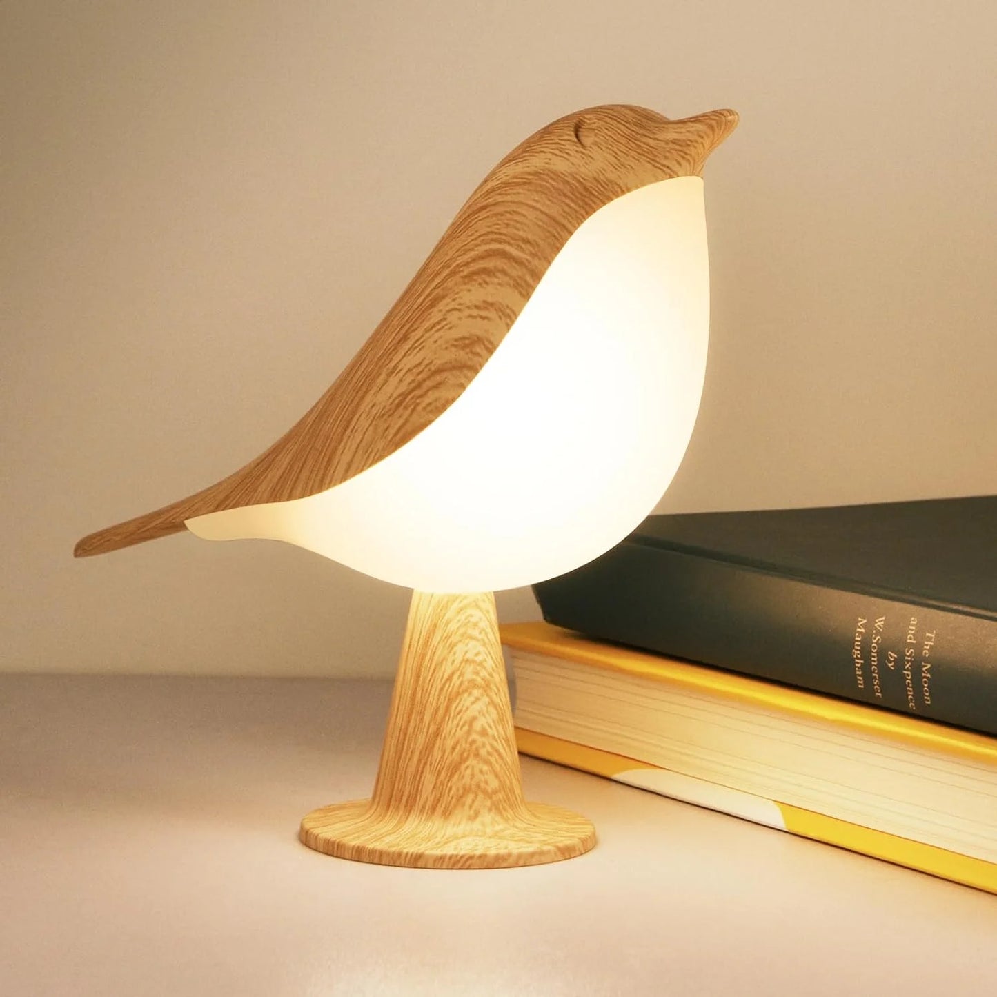 Touch-Control LED Bird Lamp – Soft Warm Light, Rechargeable Night Light for Bedroom or Desk