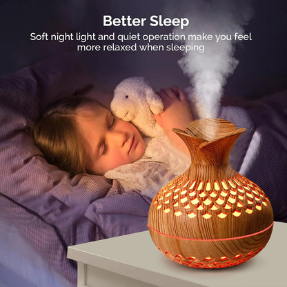 300ML Cool Mist Mini Humidifier with Night Light – Quiet Portable Flower Vase Diffuser for Bedroom & Office